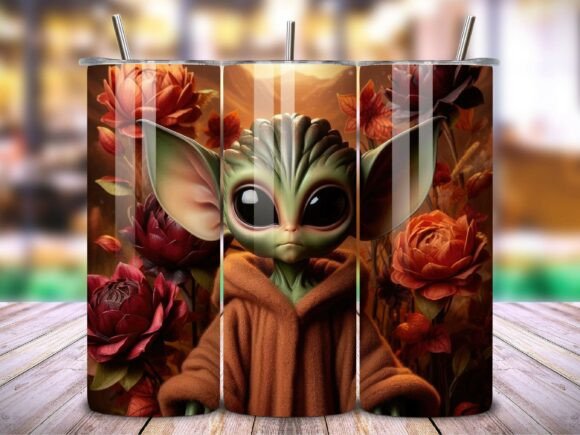 3D Alien 20 Oz Tumbler Wrap Vol.5: A Creative Design Asset