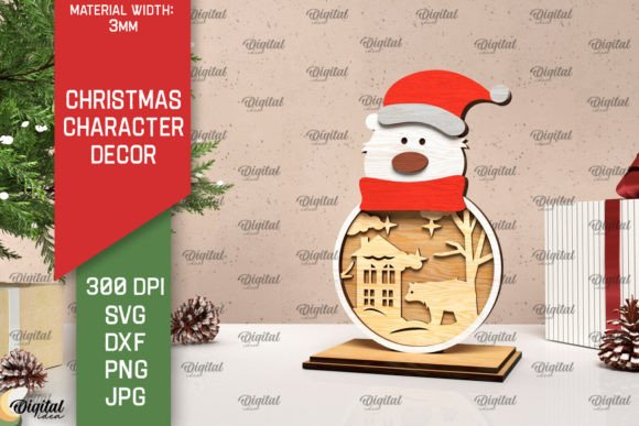 3D Christmas Polar Bear Decor Laser Cut