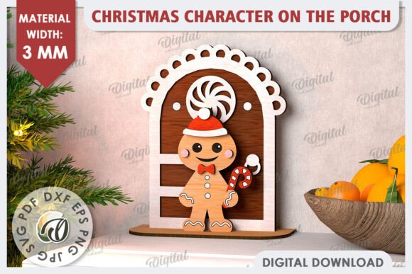 3D Gingerbread on the Porch Laser Cut