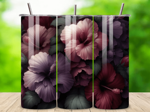 3D Hibiscus Floral Red Pink Tumbler V.2: Vibrant Design