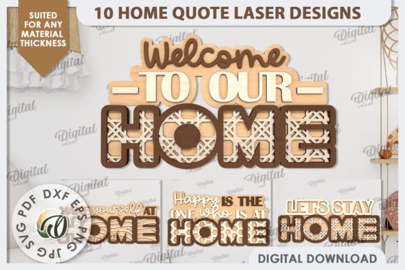 3D Home Quotes Laser Cut Bundle: Elevate Your Creative Projects