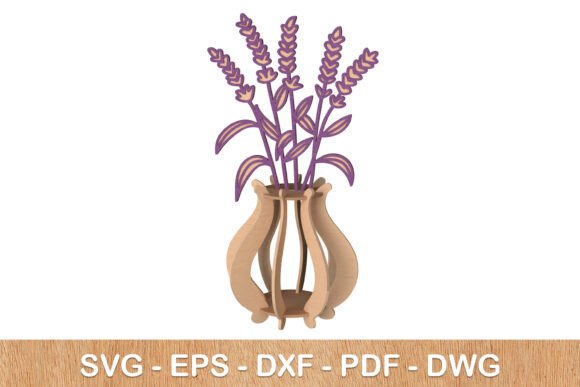 3D Lavender Vase Laser Cut Design for Elegant Projects