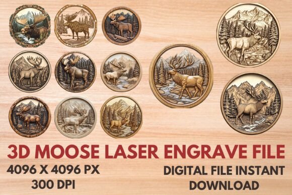 3D Moose Laser Engrave File for Stunning Crafts