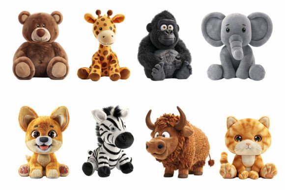3D Plush Children's Toy Icon Clipart