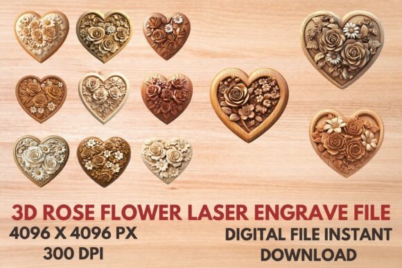3D Rose Flower Laser Engrave File for Stunning Creations