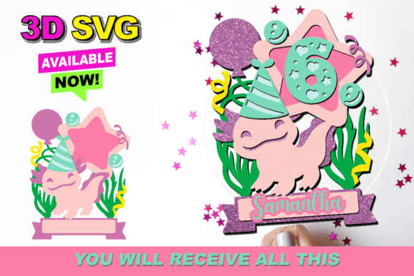 Axolotl Cake Topper 3D SVG: Creative Cut Files for Instant Projects