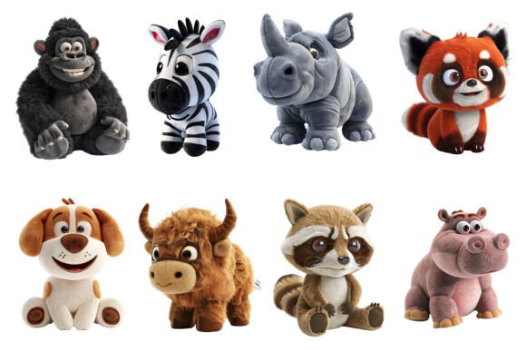 Charming 3D Plush Toy Icons for Creative Projects
