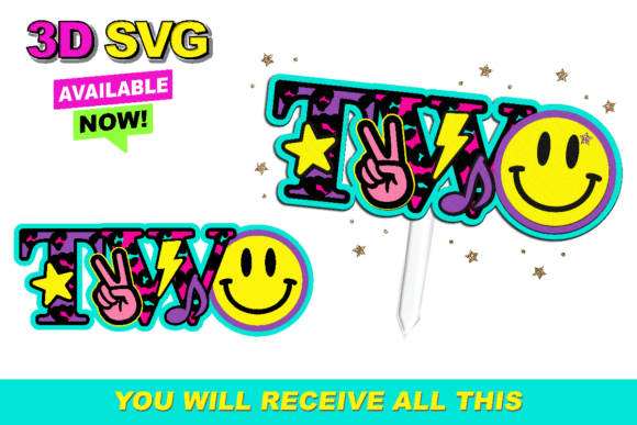 Create Instant Party Magic with Two Cool Cake Topper 3D SVG