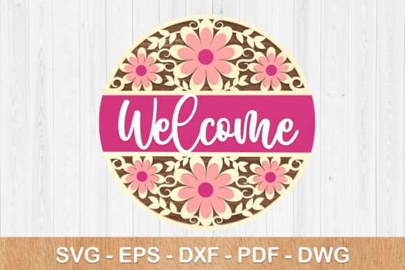 Flower Welcome Sign SVG 3D: Elegant Design for Every Project
