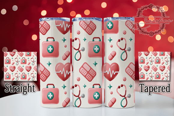 Inflated Nurse 3D Medical Tumbler Wrap: A Creative Design Asset