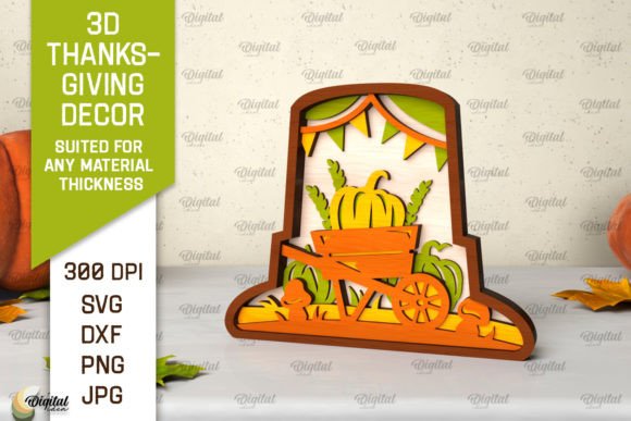 Layered 3D Thanksgiving Decor Laser Cut SVG