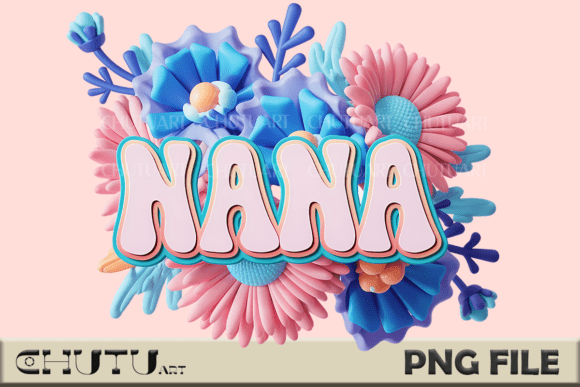 NANA PNG: 3D Floral Design for Grandmother Gifts