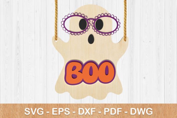 Spooky & Stylish: The Halloween Ghost BOO Sign 3D Svg Design