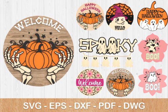 Welcome Halloween Sign Bundle: 3D SVG & More